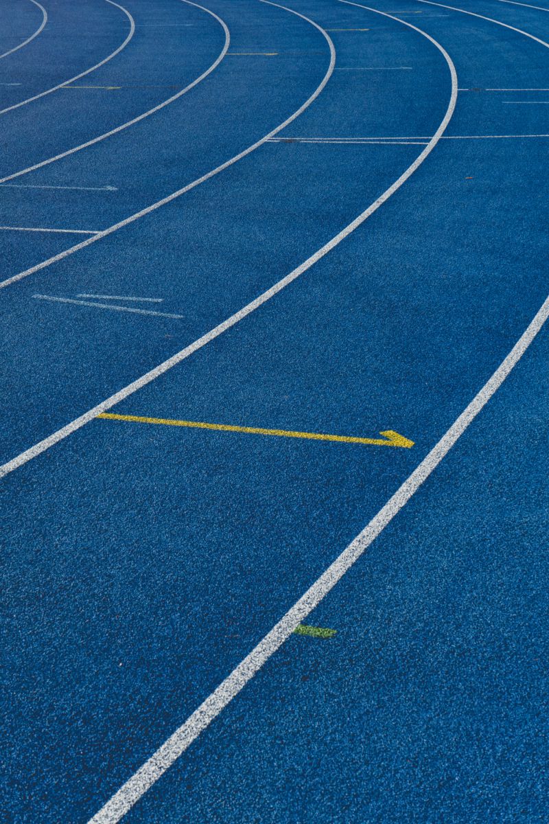 Athletes on a running track